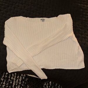 White Cropped Sweater, Size M, Aerie